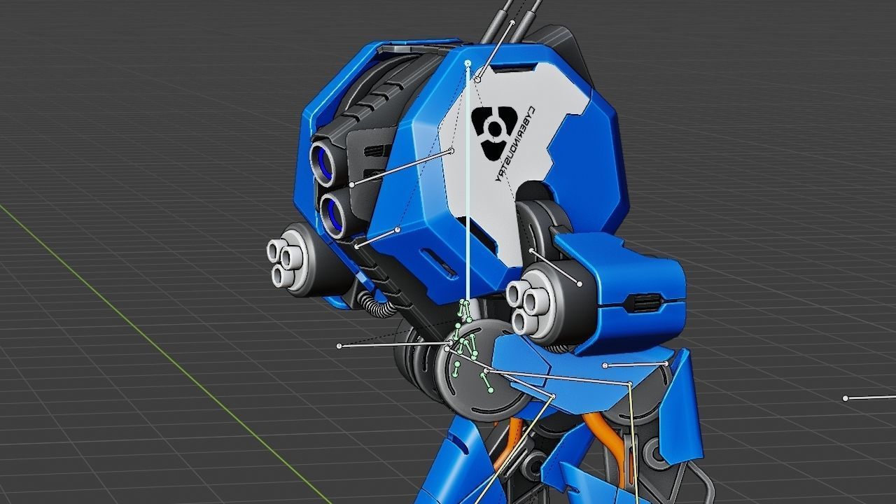 Combat Droid HEXA rigged 3D model_31