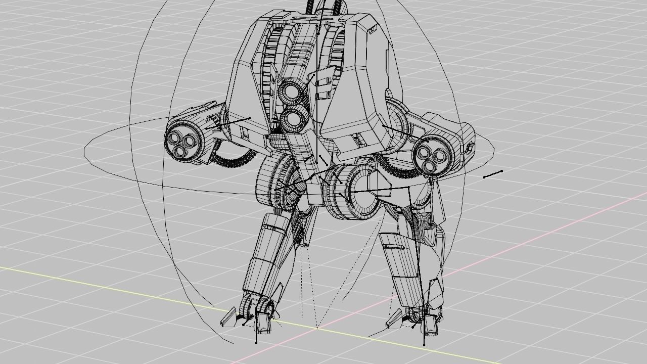Combat Droid HEXA rigged 3D model_40