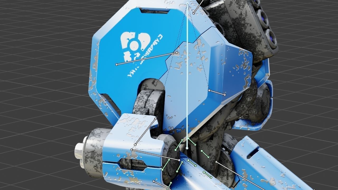 Combat Droid HEXA rigged 3D model_29