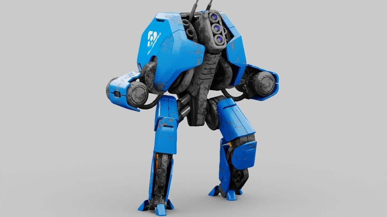 Combat Droid HEXA rigged 3D model_6