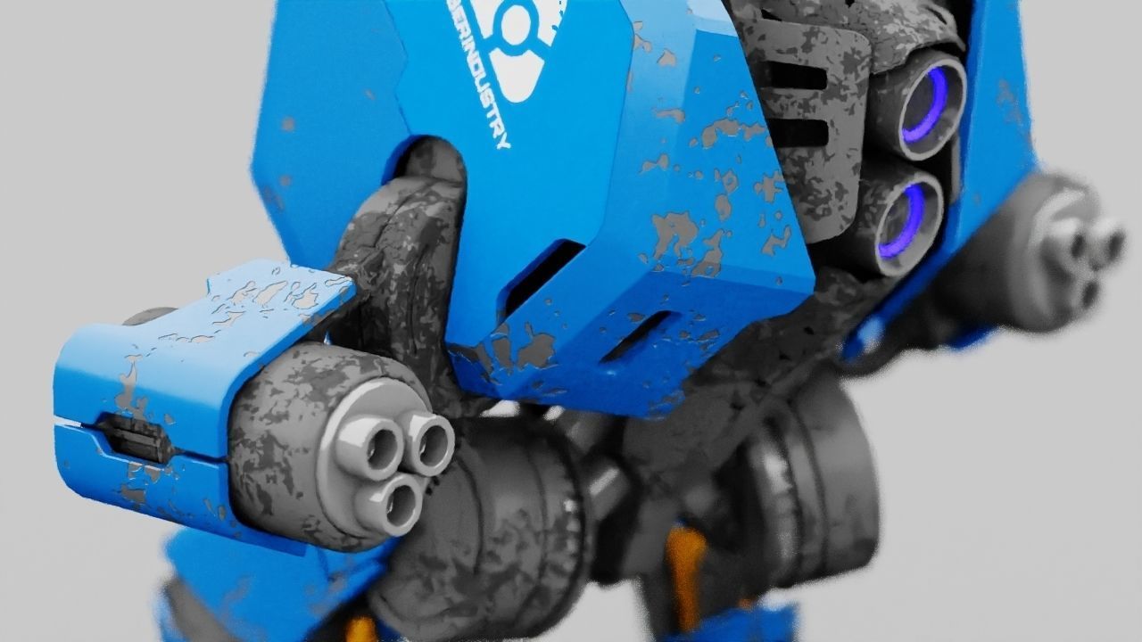 Combat Droid HEXA rigged 3D model_15