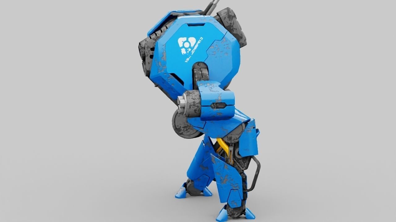 Combat Droid HEXA rigged 3D model_3