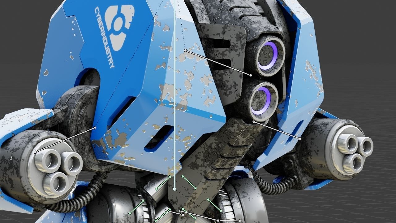 Combat Droid HEXA rigged 3D model_28