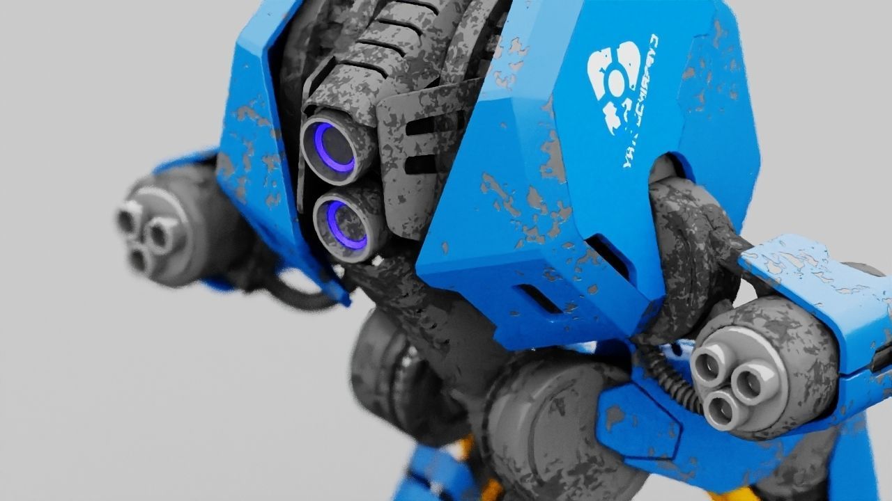 Combat Droid HEXA rigged 3D model_14
