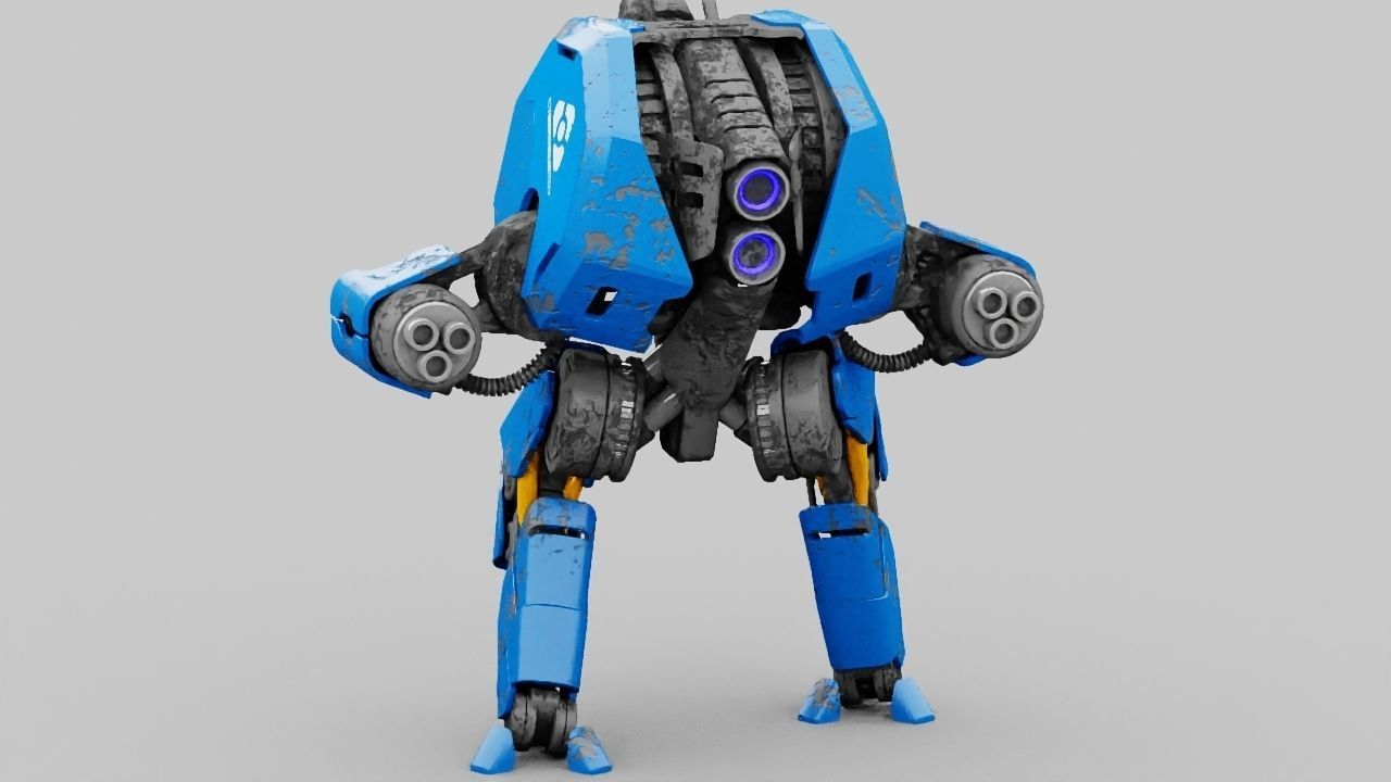 Combat Droid HEXA rigged 3D model_13