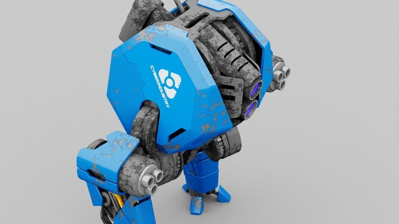 Combat Droid HEXA rigged 3D model_23