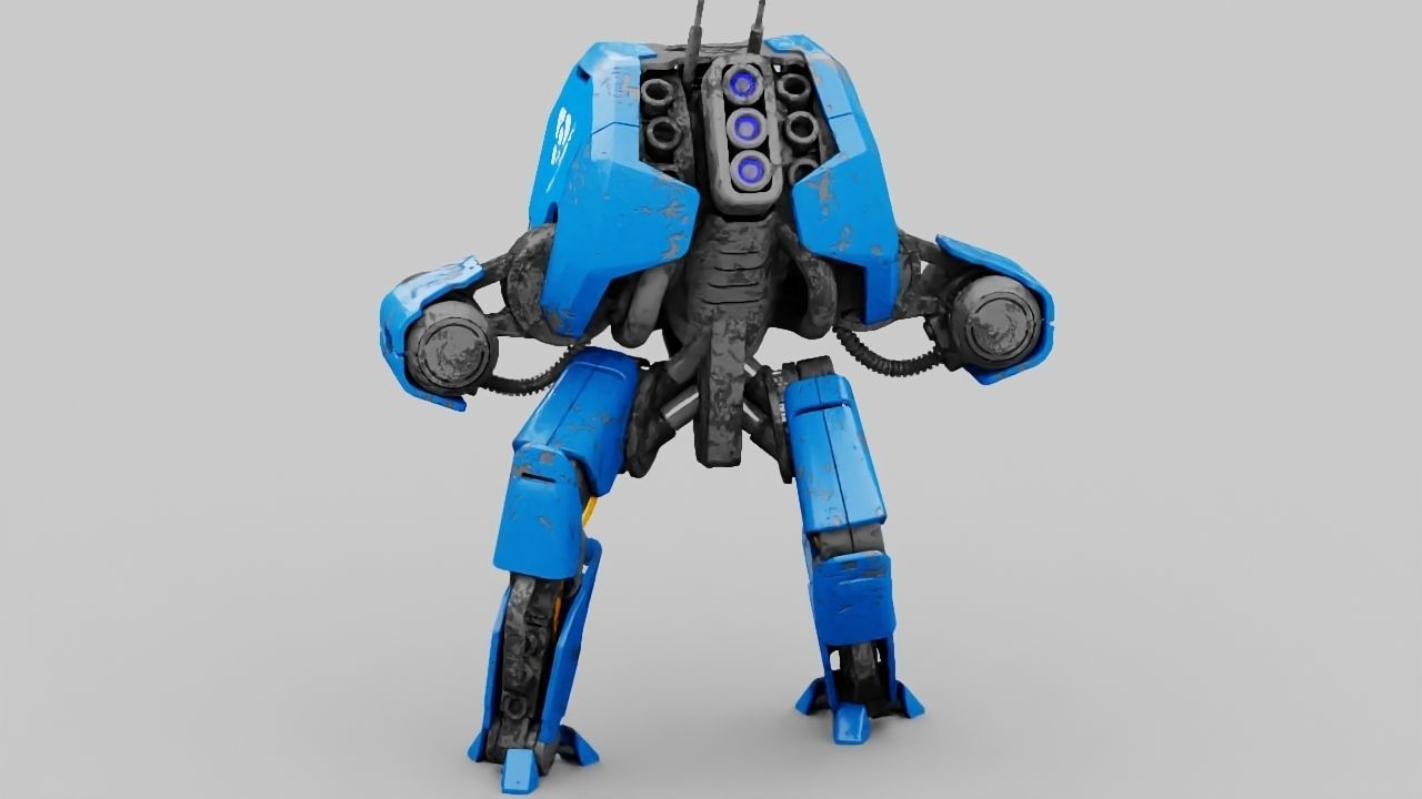 Combat Droid HEXA rigged 3D model_7
