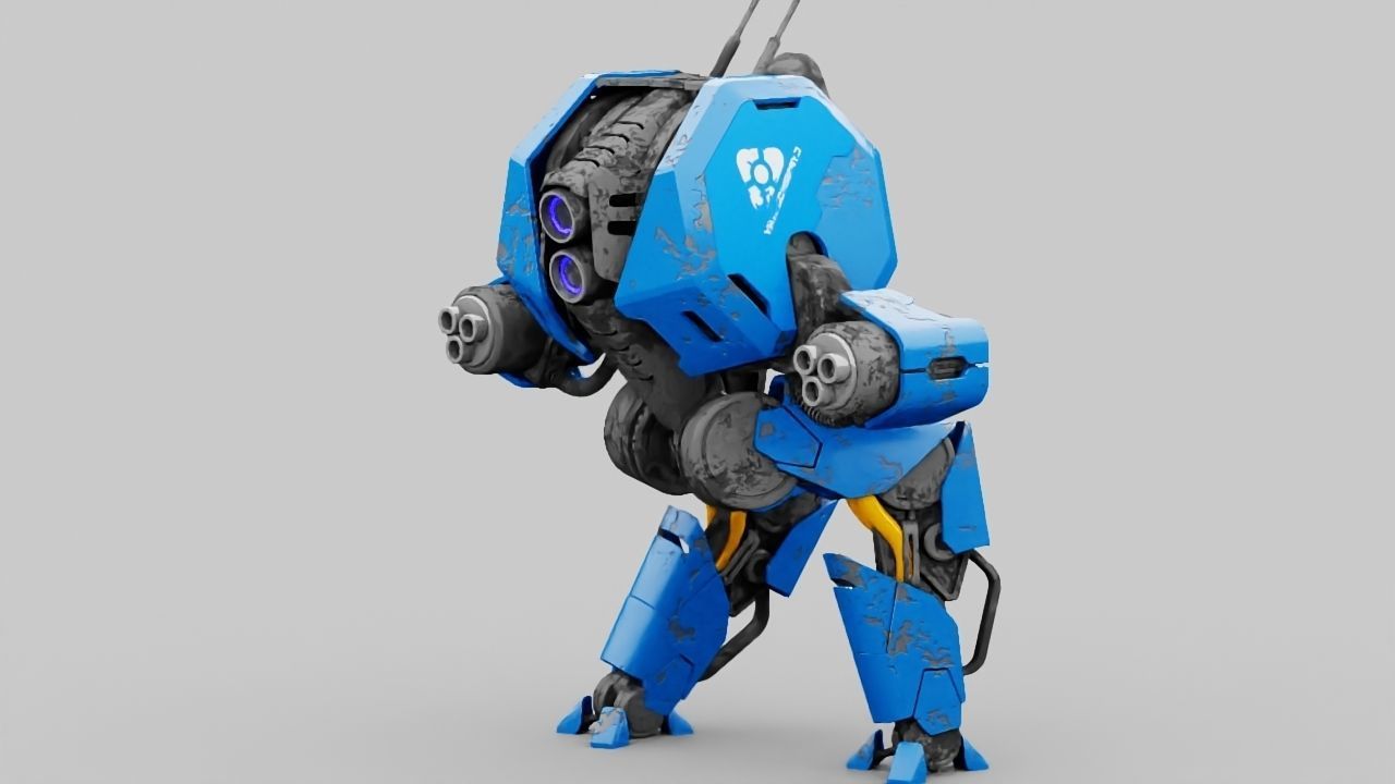 Combat Droid HEXA rigged 3D model_1