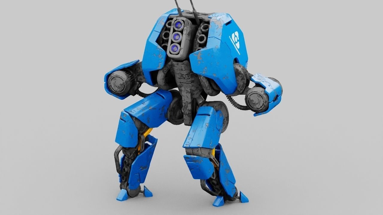 Combat Droid HEXA rigged 3D model_8