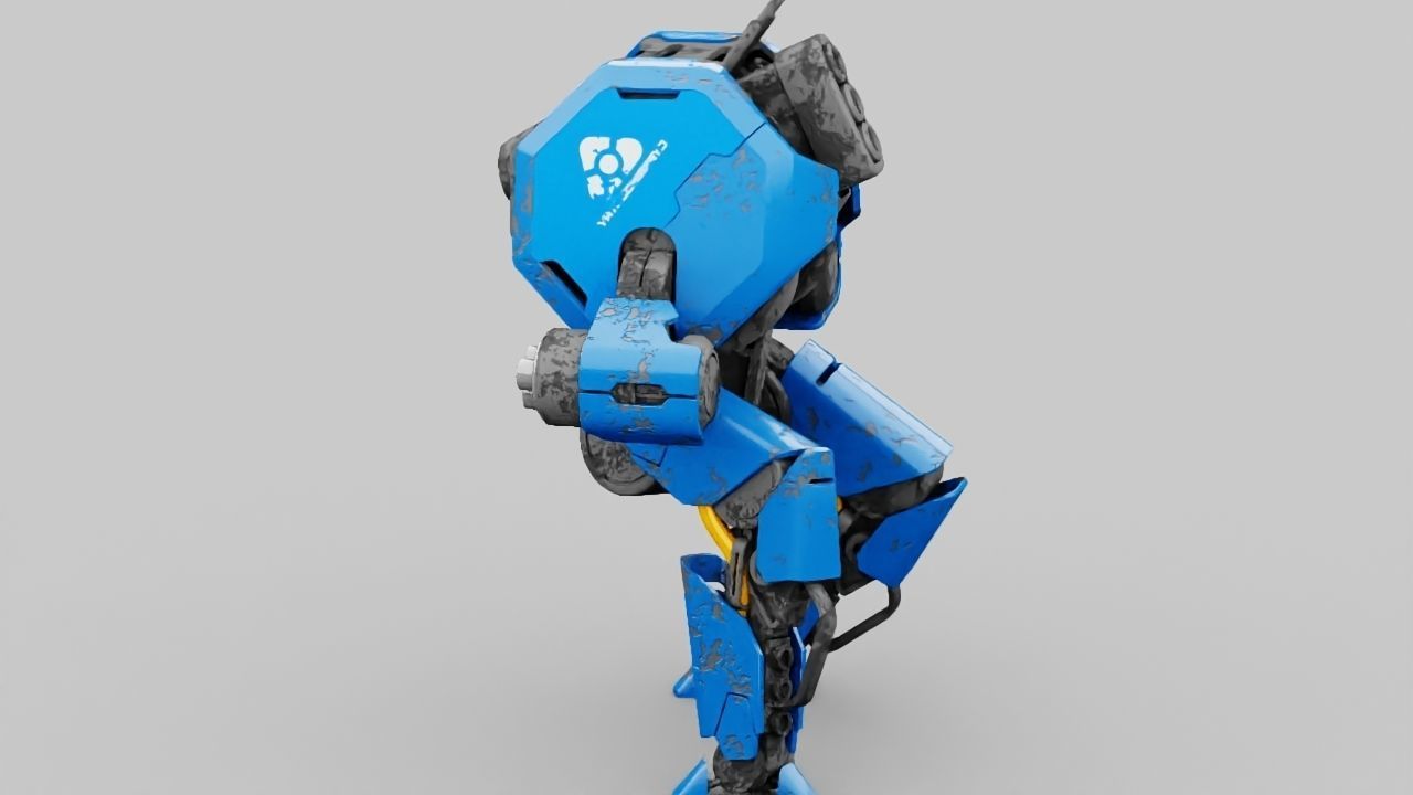 Combat Droid HEXA rigged 3D model_4