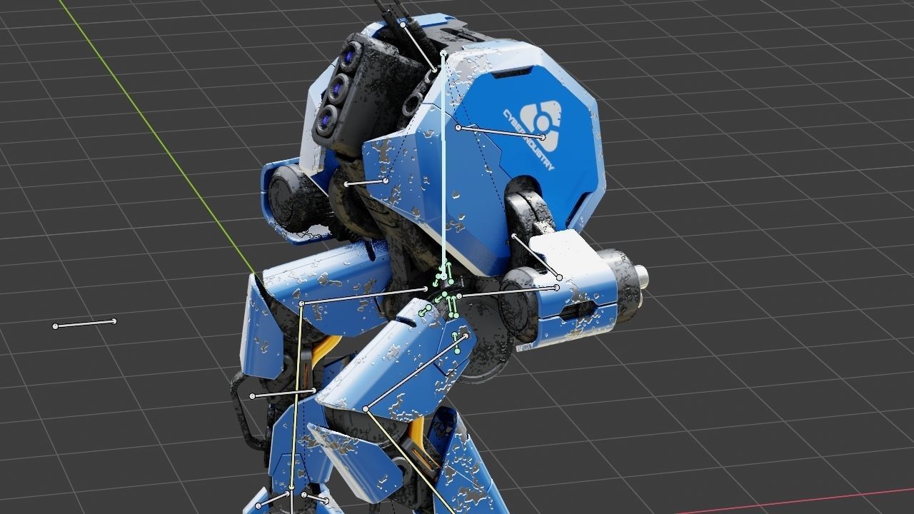 Combat Droid HEXA rigged 3D model_27