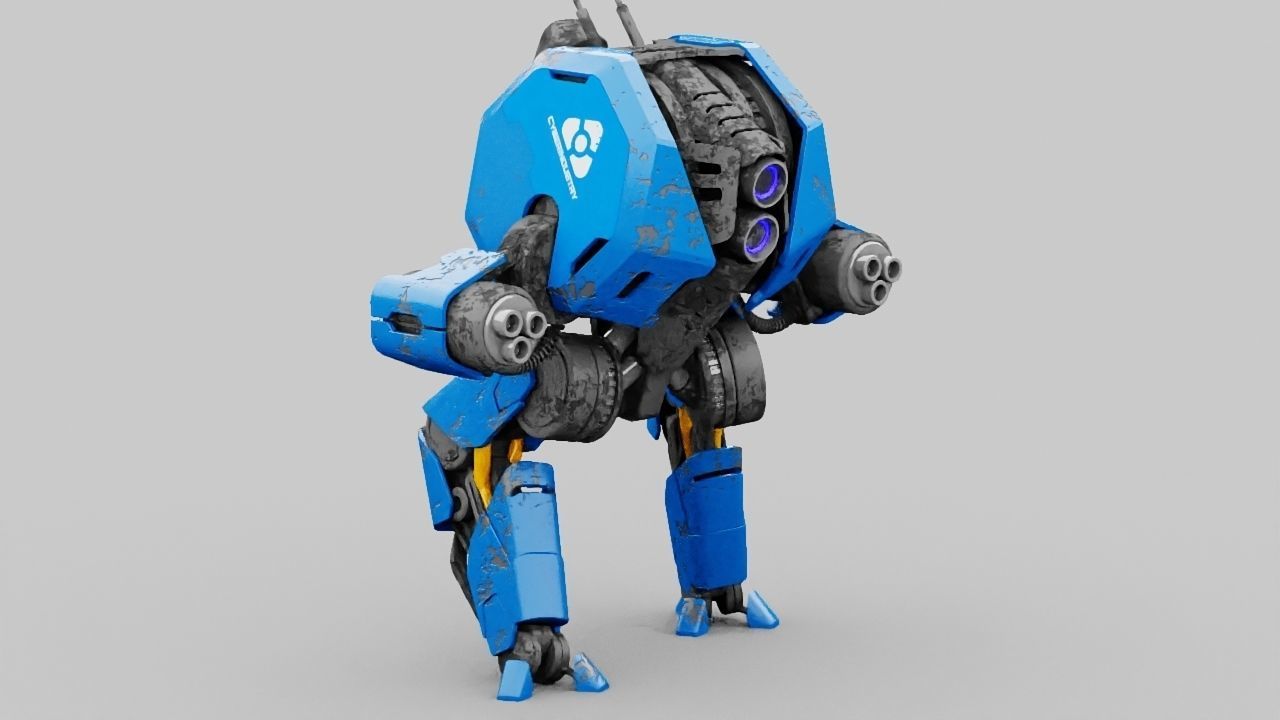 Combat Droid HEXA rigged 3D model_12