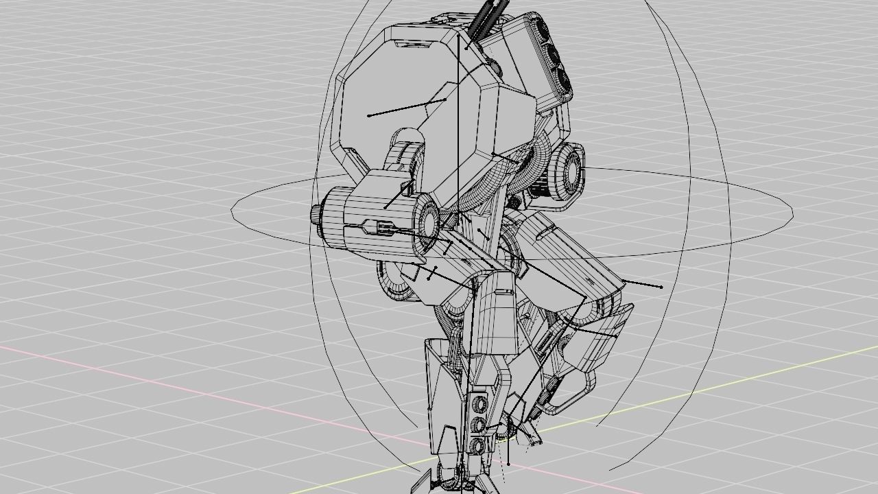 Combat Droid HEXA rigged 3D model_42