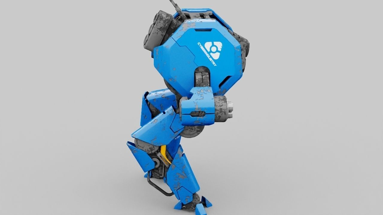 Combat Droid HEXA rigged 3D model_10