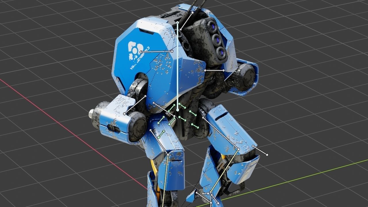 Combat Droid HEXA rigged 3D model_26