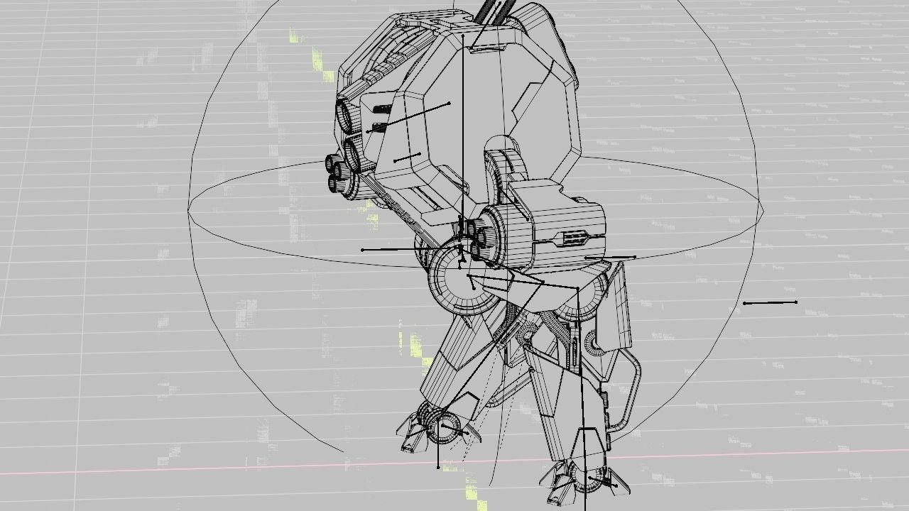 Combat Droid HEXA rigged 3D model_41