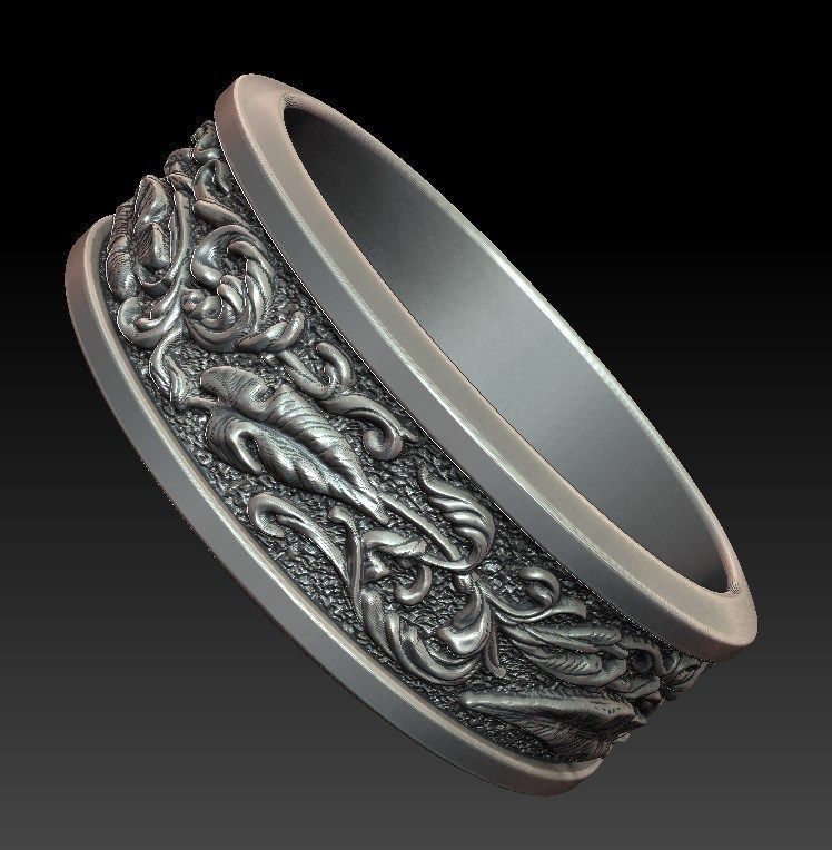 vine ring 3D print model_5