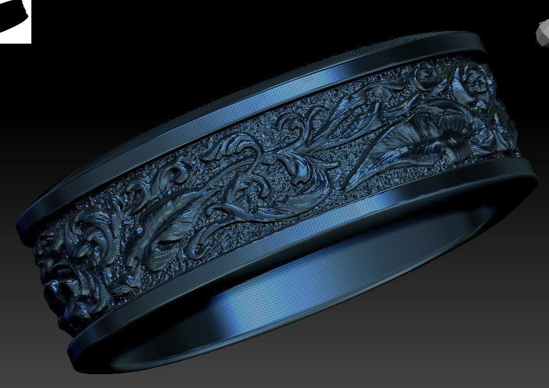 vine ring 3D print model_6