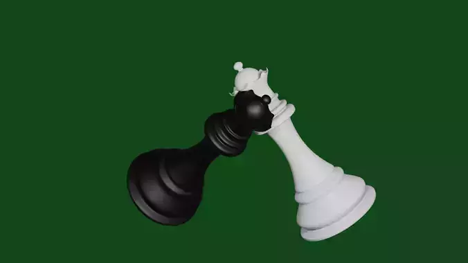 Chess queen  Low-poly 3D model