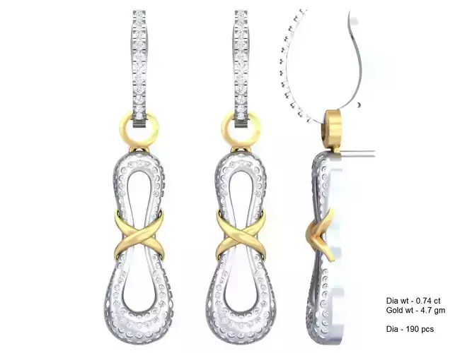 Luxury earrings for 3D printing