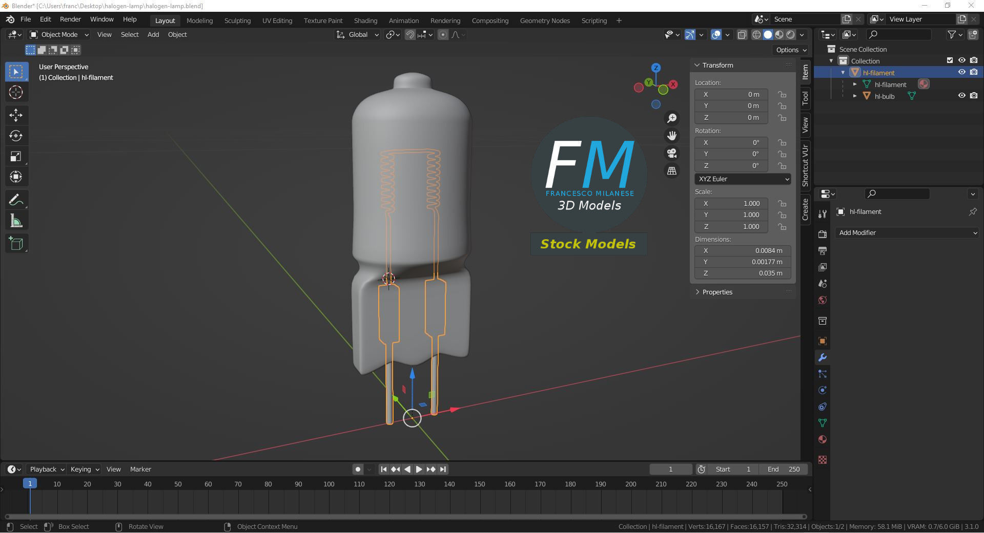 Halogen lamp 3D model_9