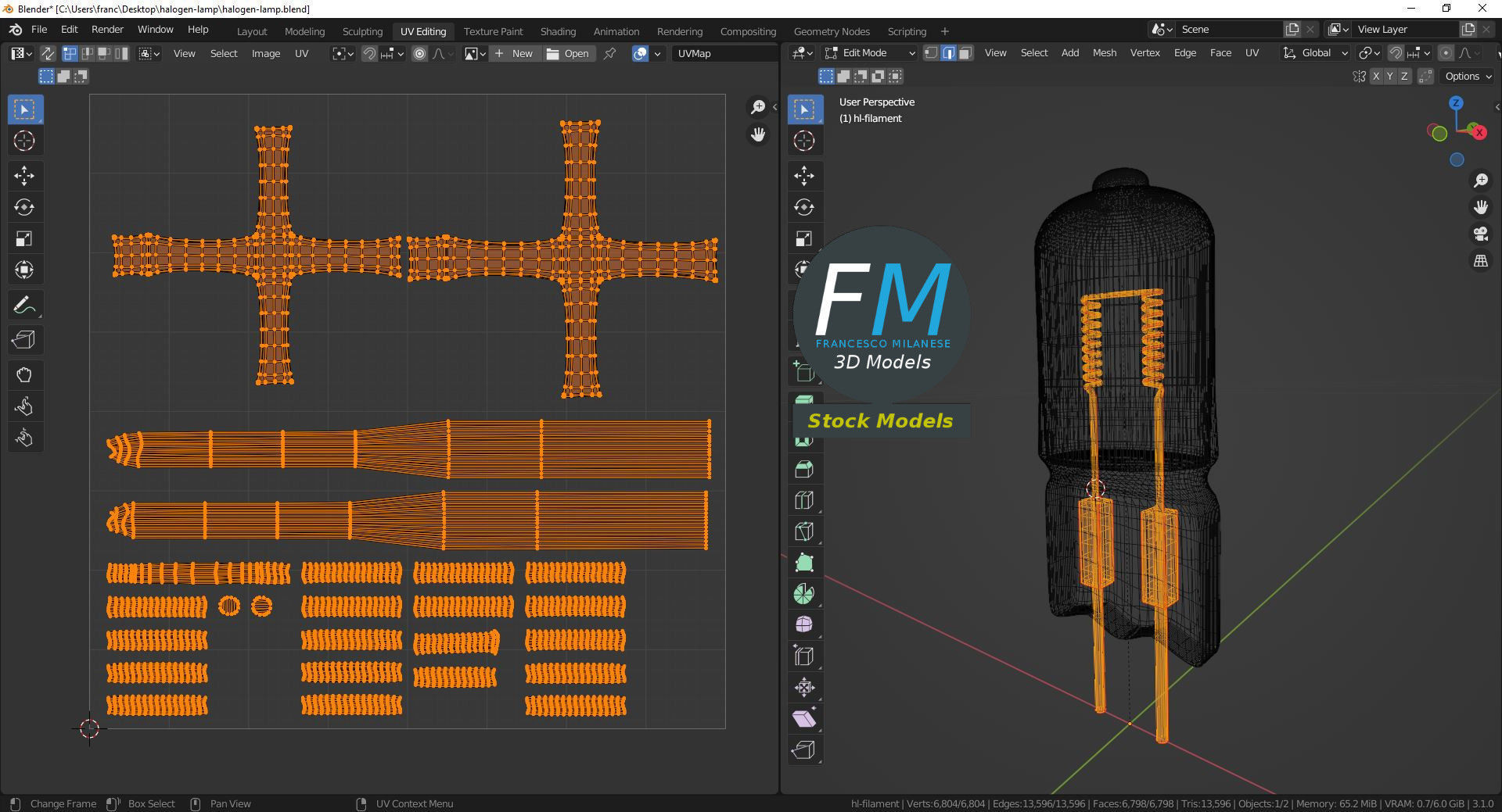 Halogen lamp 3D model_10