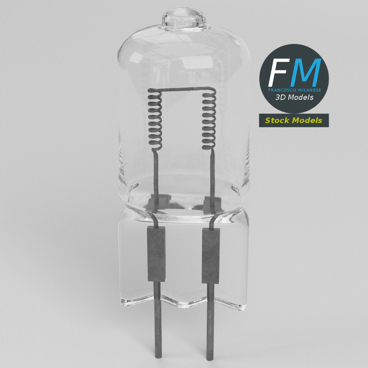 Halogen lamp 3D model_2