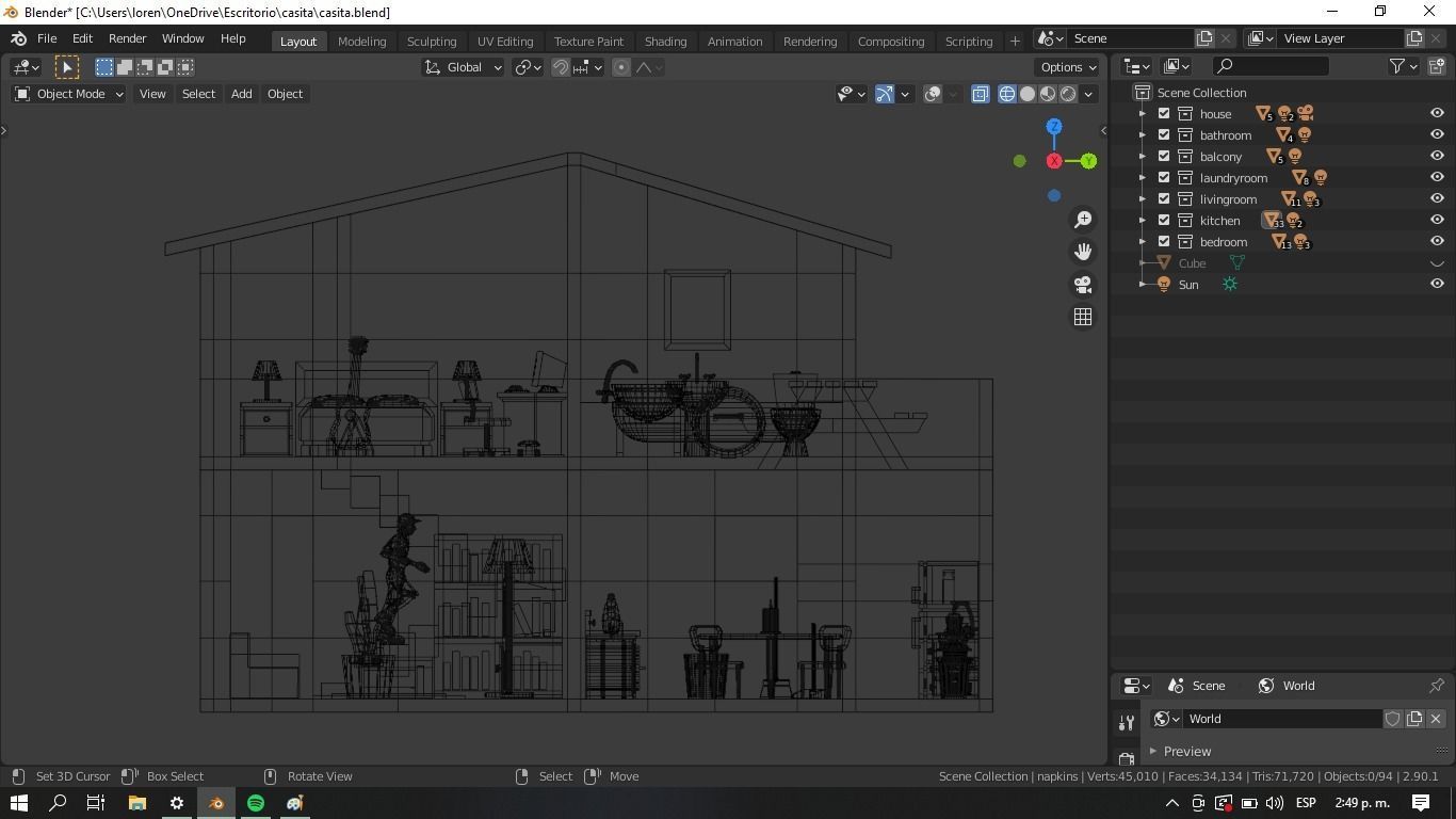 Doll House Game Assets 3D print model_14