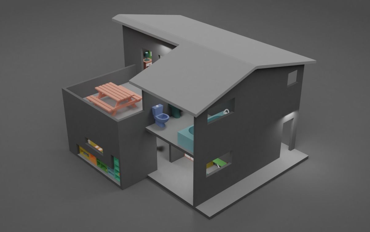 Doll House Game Assets 3D print model_7
