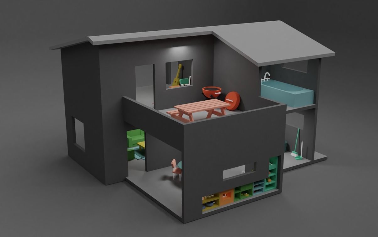 Doll House Game Assets 3D print model_5