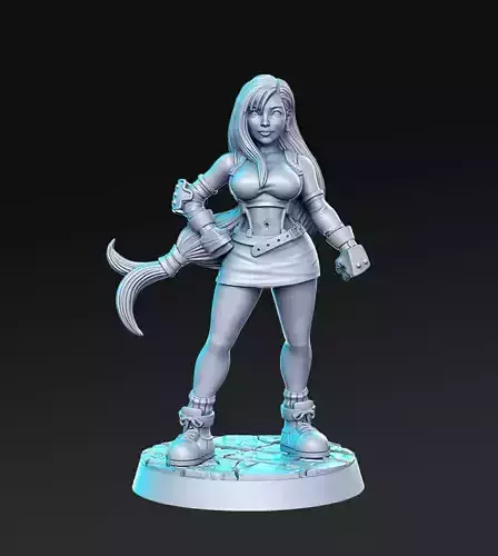 Tifa Lockhart Final Fantasy 32mm Pre-supported 3D print model