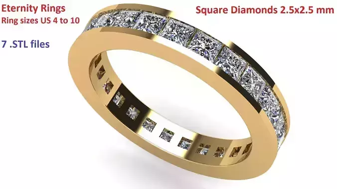 Eternity Rings Square Diamonds