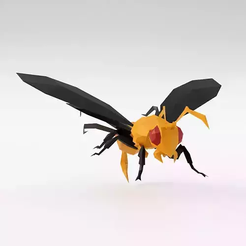 Yellow wasp 3d model 