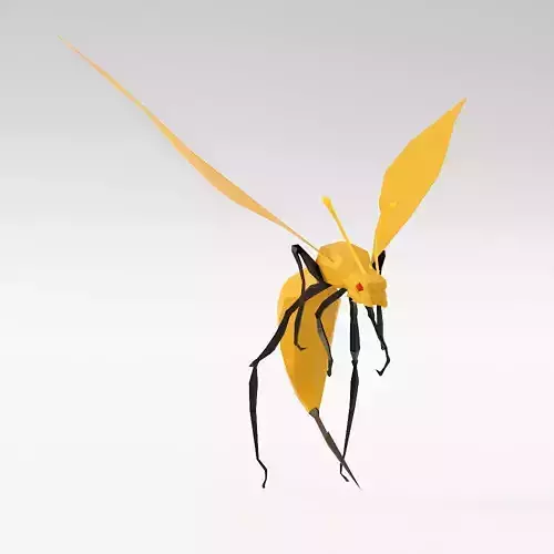 Yellow wasp 3d model 