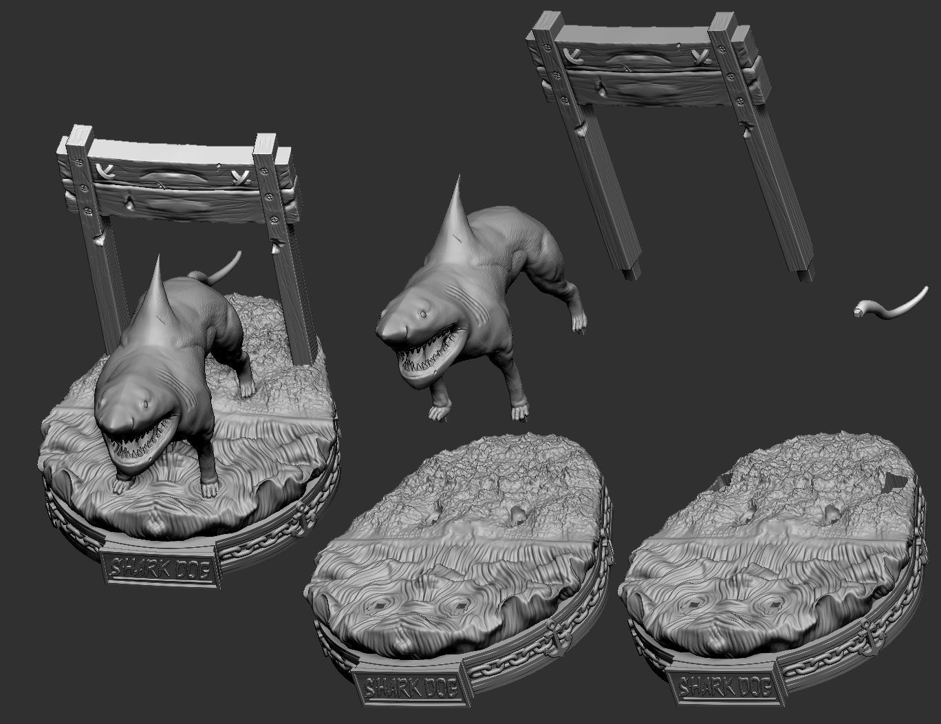SHARK DOG 3D print model_7