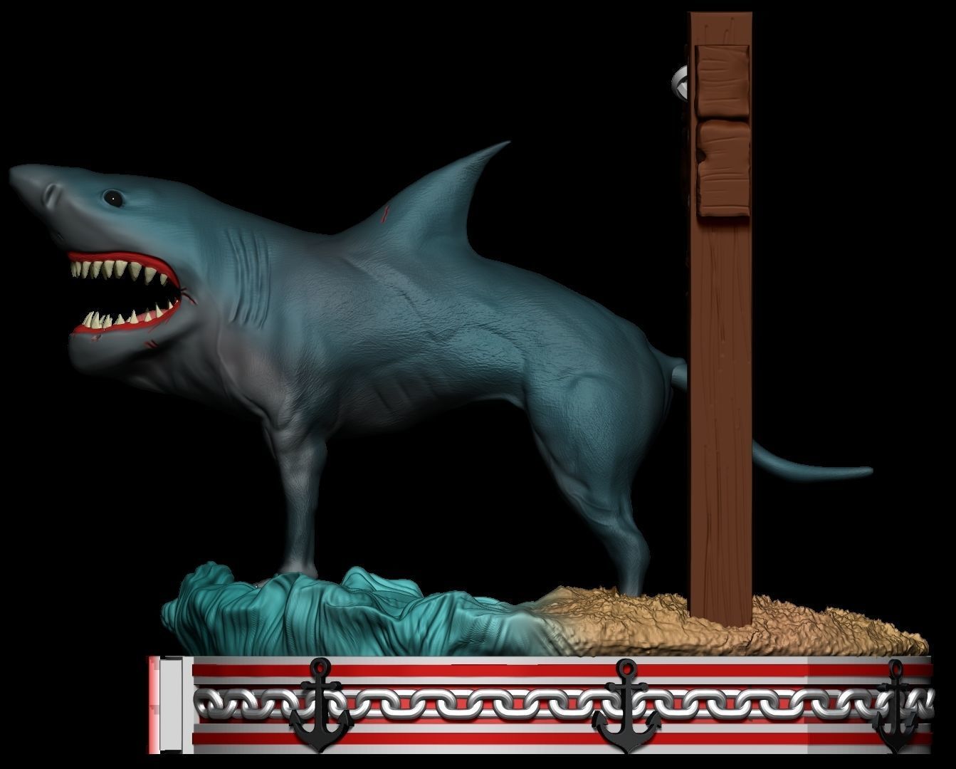 SHARK DOG 3D print model_3