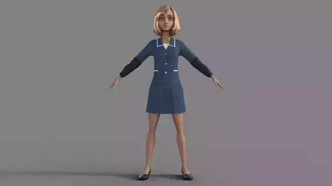 3D Cartoon Character Girl