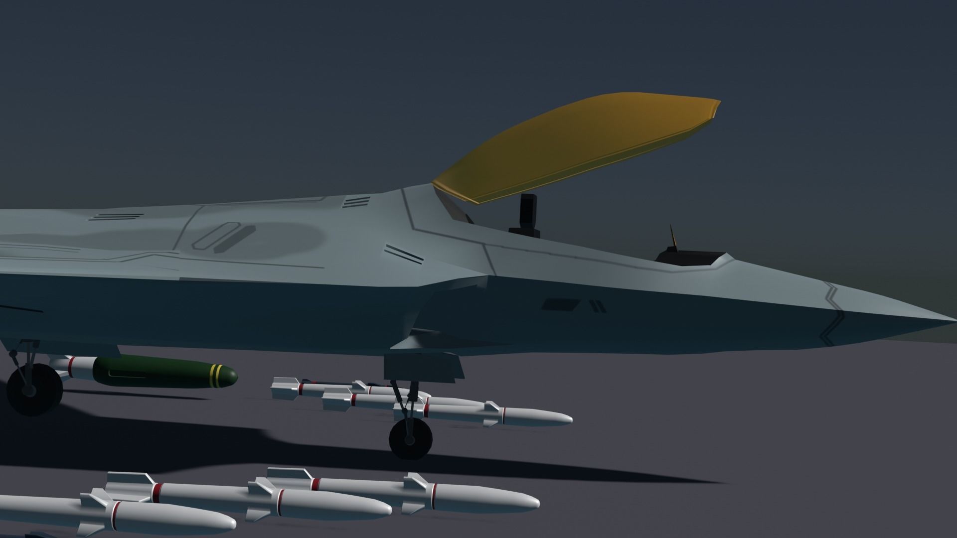 F-22 raptor lockheed martin Low-poly 3D model_16