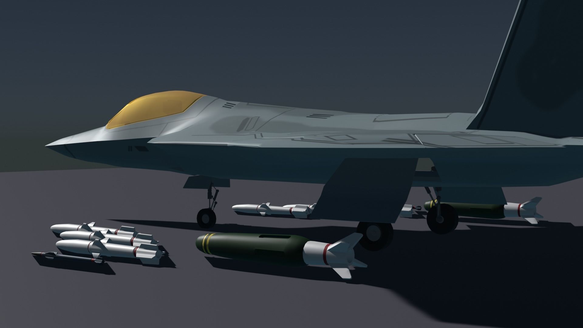 F-22 raptor lockheed martin Low-poly 3D model_9