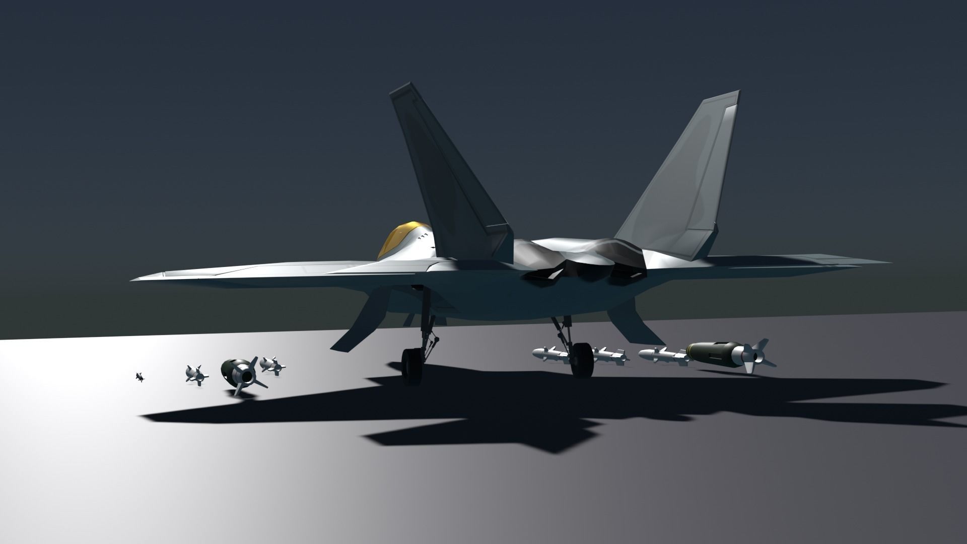F-22 raptor lockheed martin Low-poly 3D model_6