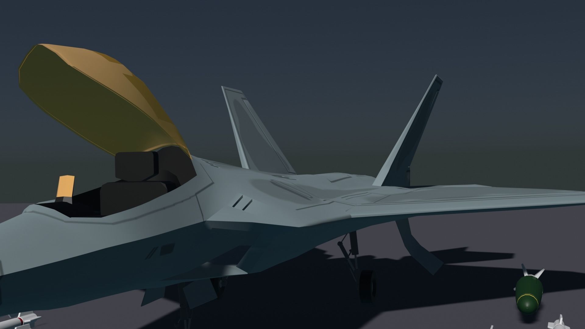 F-22 raptor lockheed martin Low-poly 3D model_17