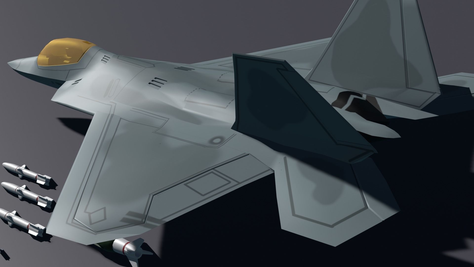 F-22 raptor lockheed martin Low-poly 3D model_13