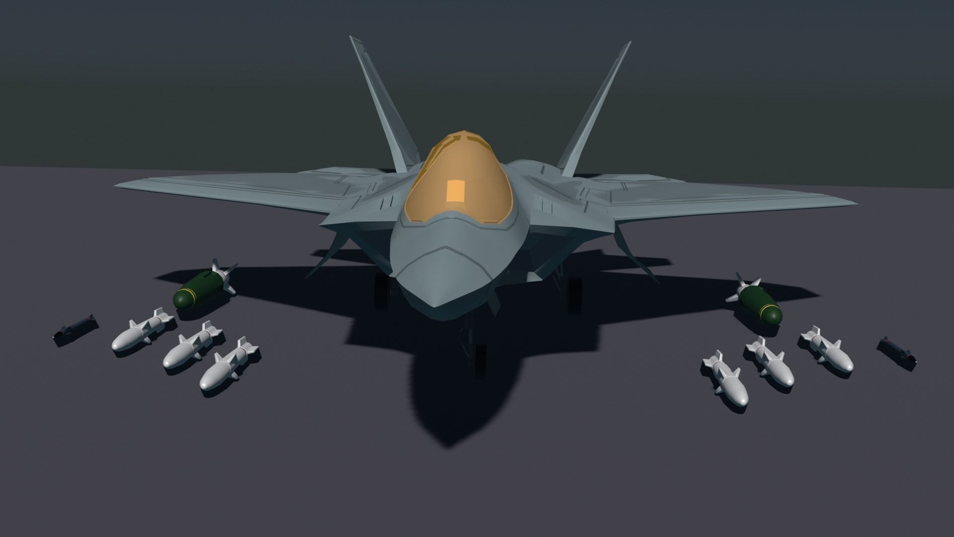 F-22 raptor lockheed martin Low-poly 3D model_14