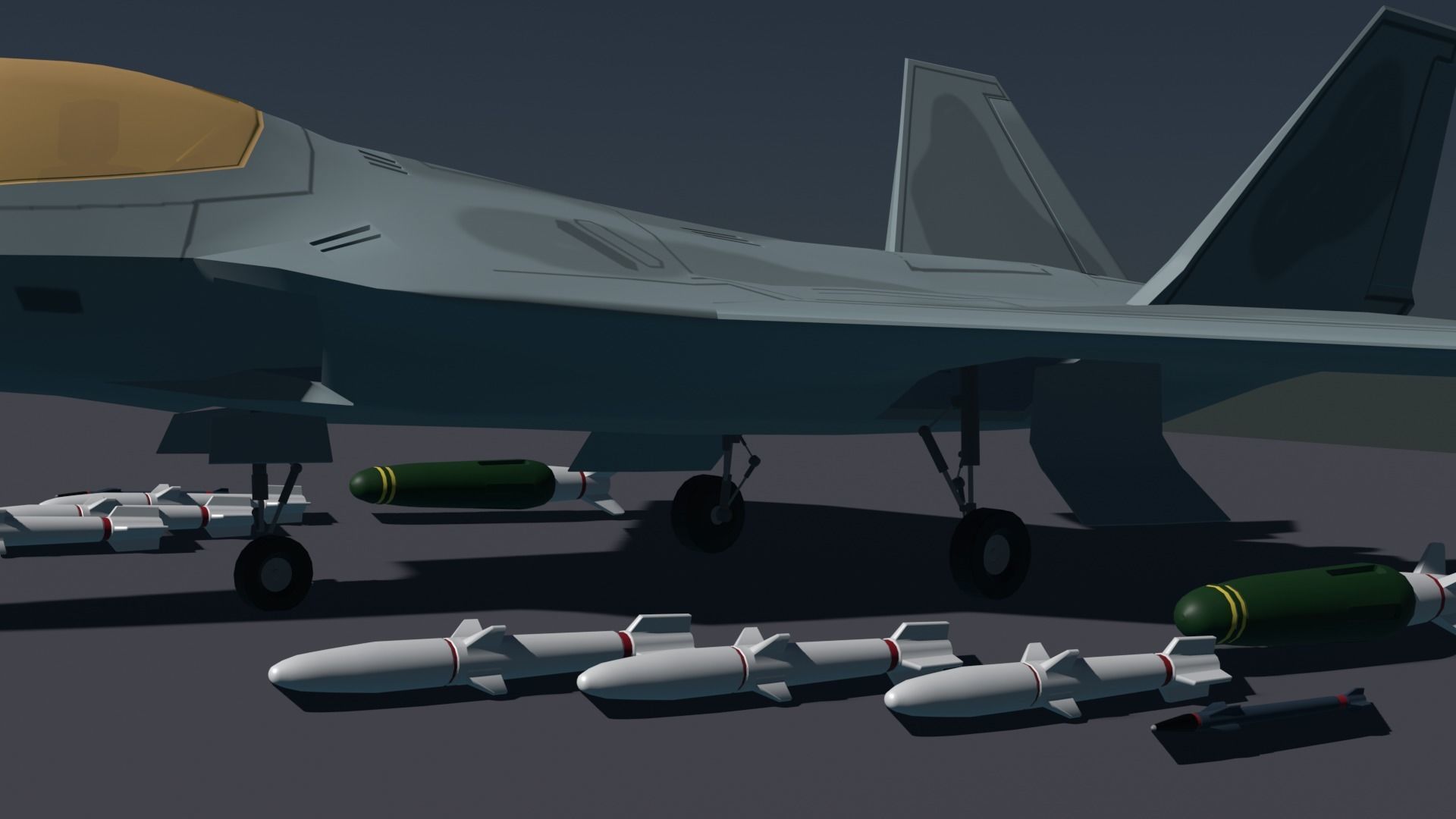 F-22 raptor lockheed martin Low-poly 3D model_2