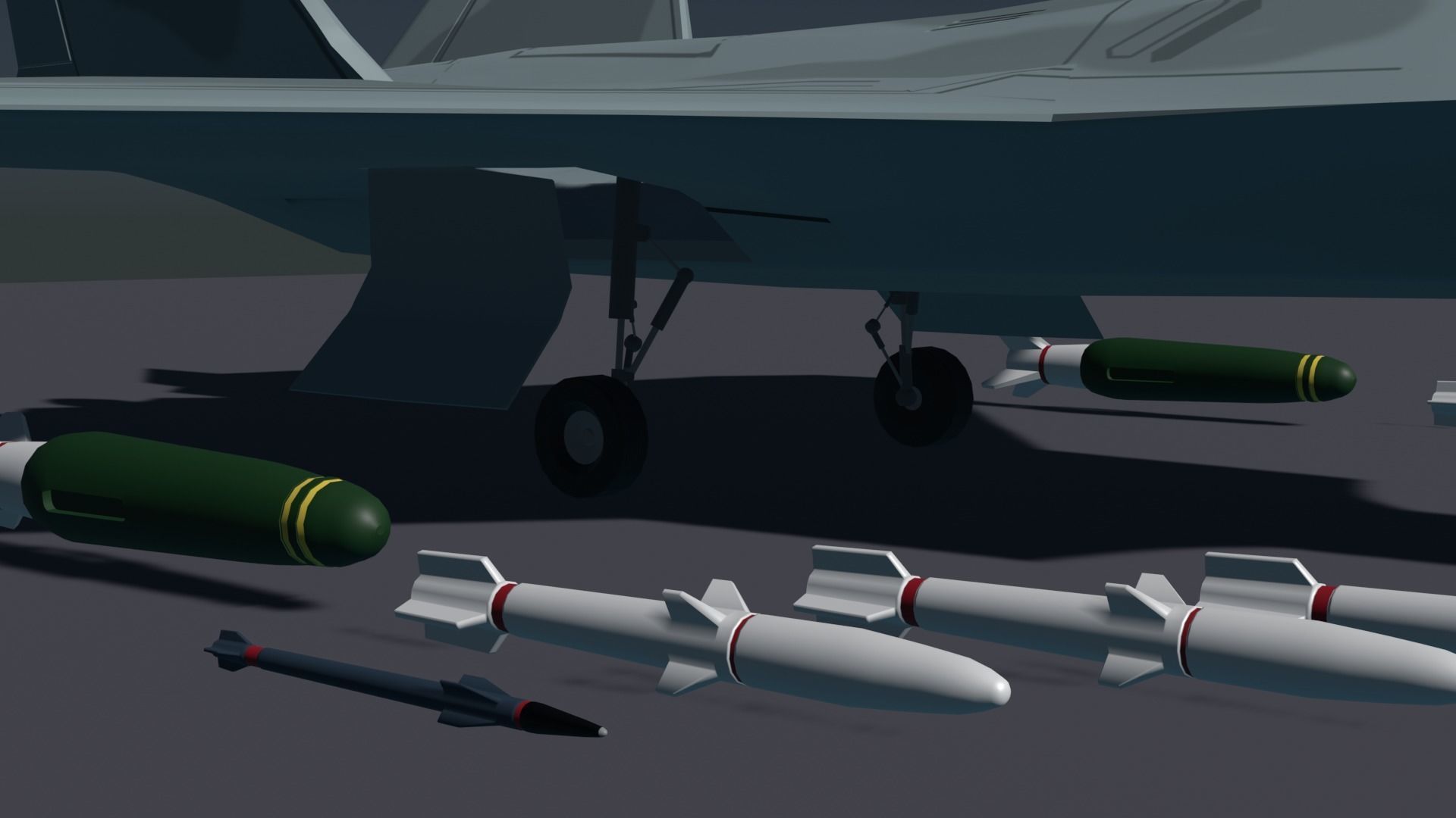 F-22 raptor lockheed martin Low-poly 3D model_15