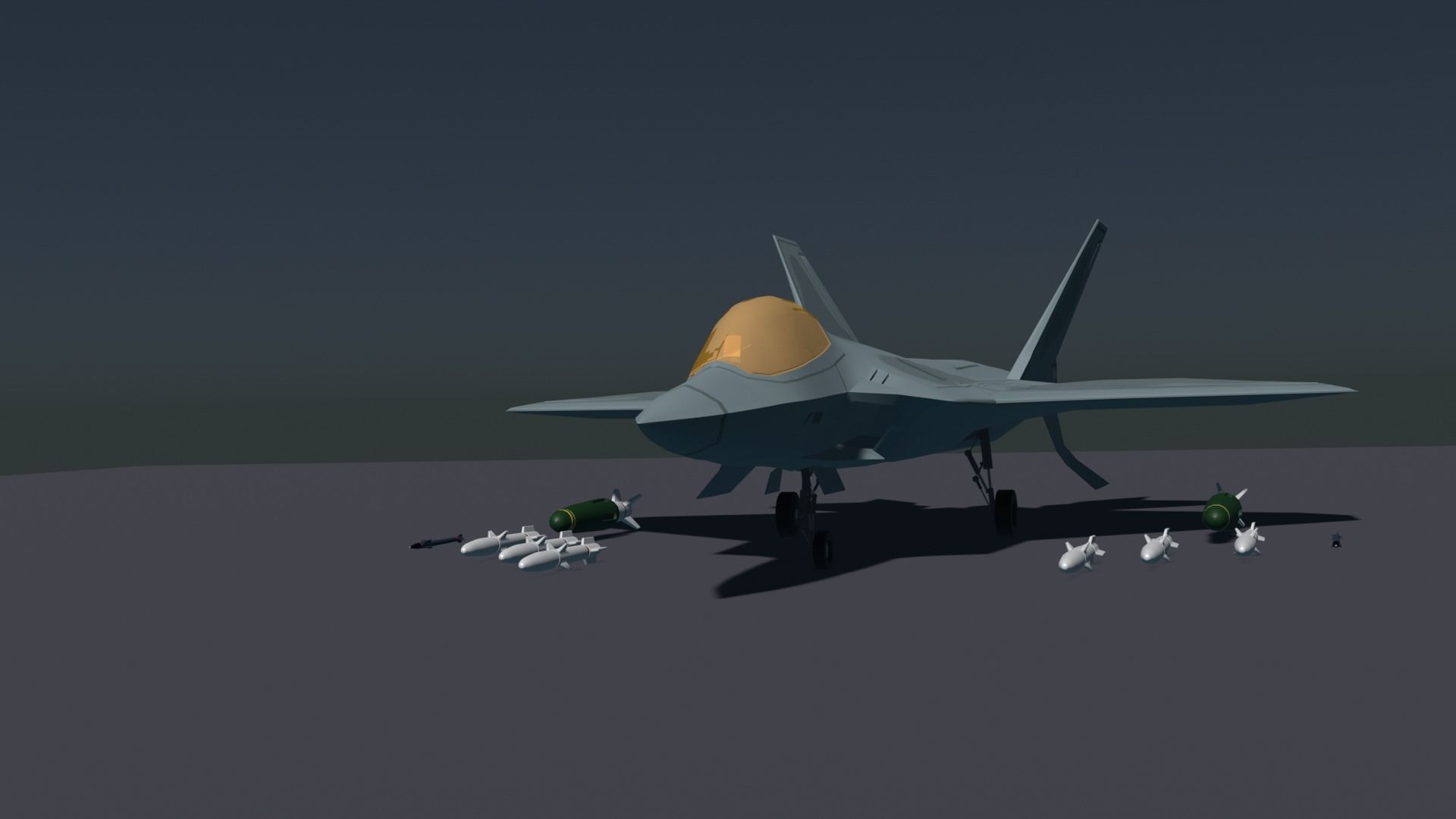 F-22 raptor lockheed martin Low-poly 3D model_18