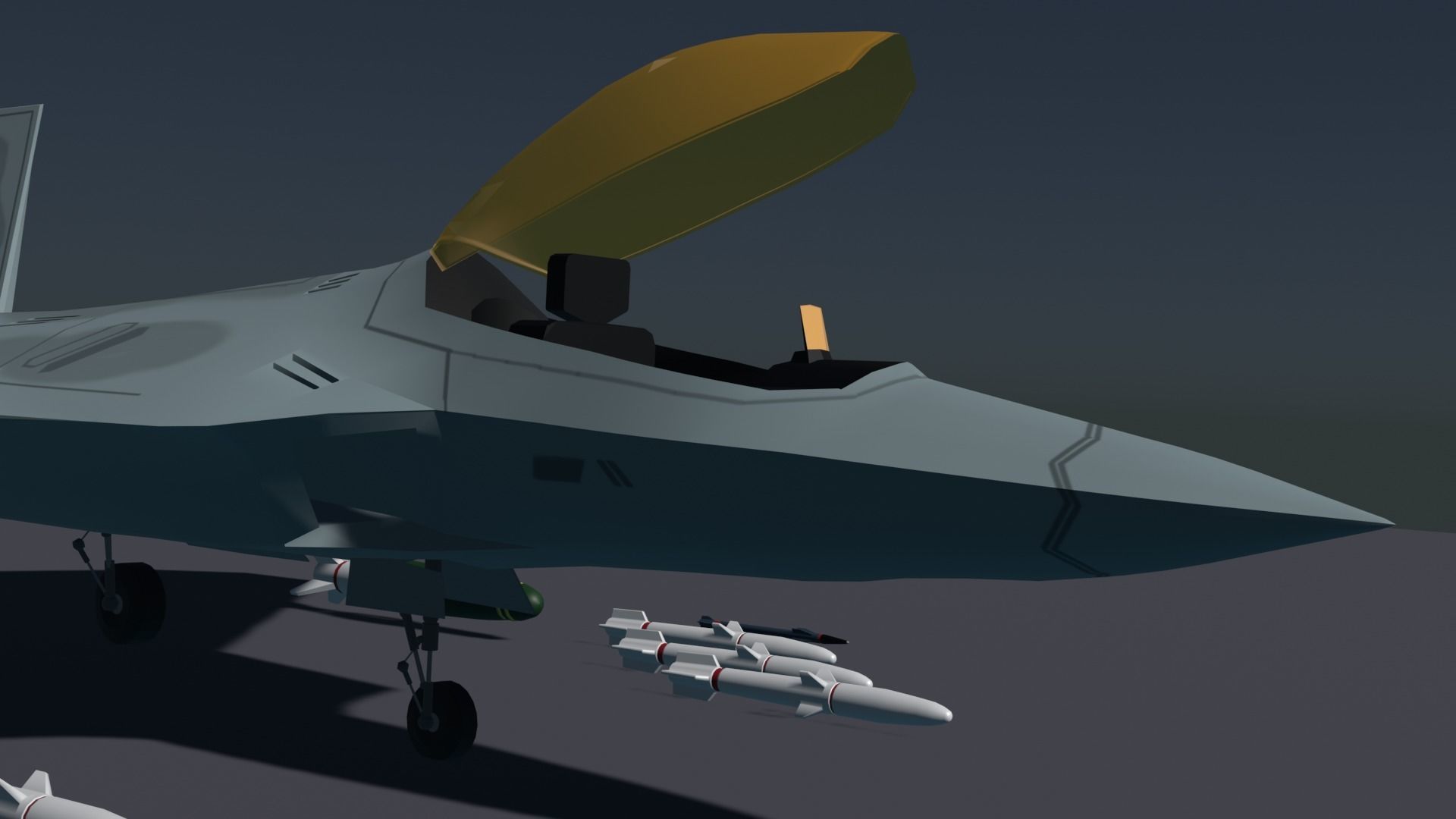 F-22 raptor lockheed martin Low-poly 3D model_3