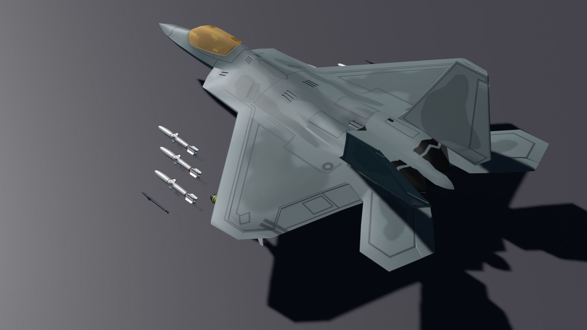 F-22 raptor lockheed martin Low-poly 3D model_5