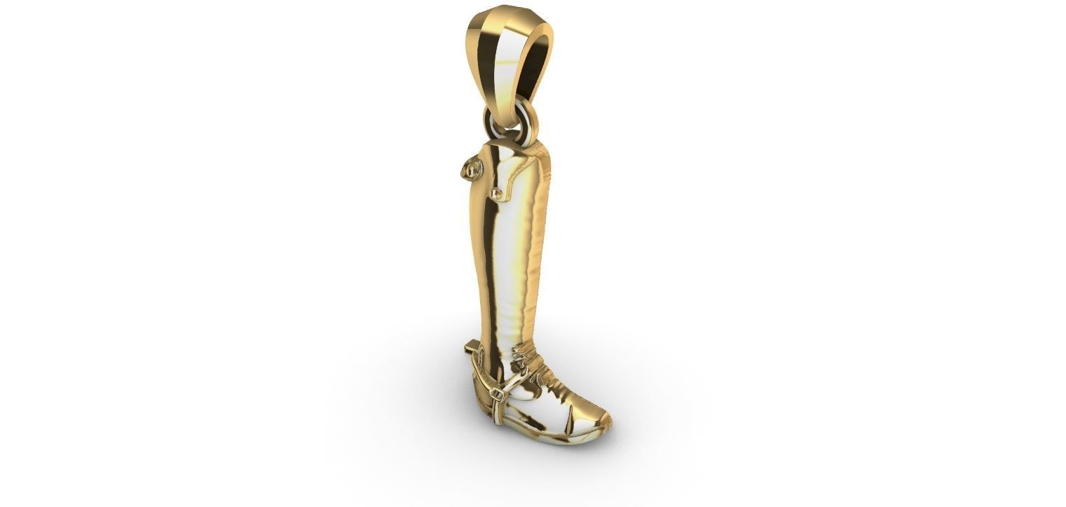Equestrian Boot Pendant 3D print model_17
