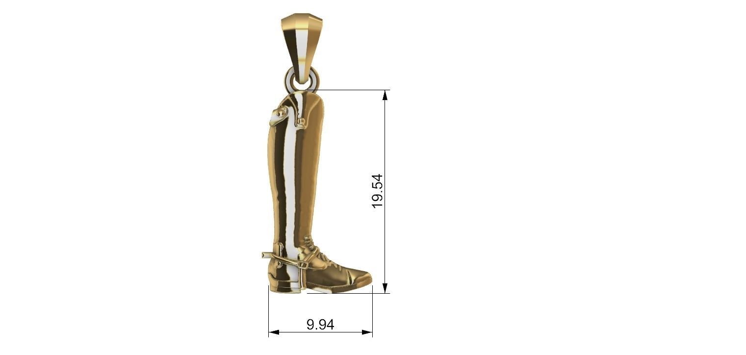 Equestrian Boot Pendant 3D print model_20